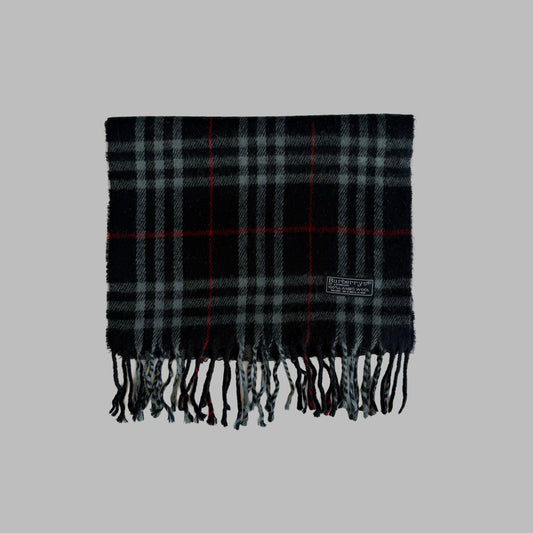90s Burberry Lambswool Check Scarf