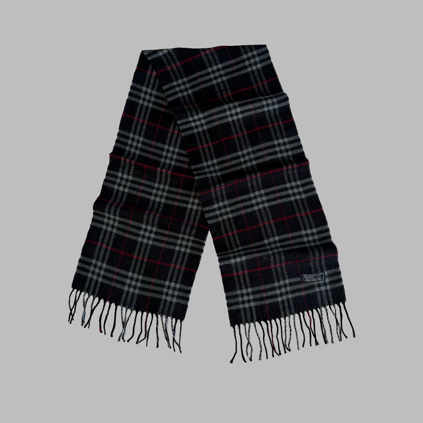 90s Burberry Lambswool Check Scarf