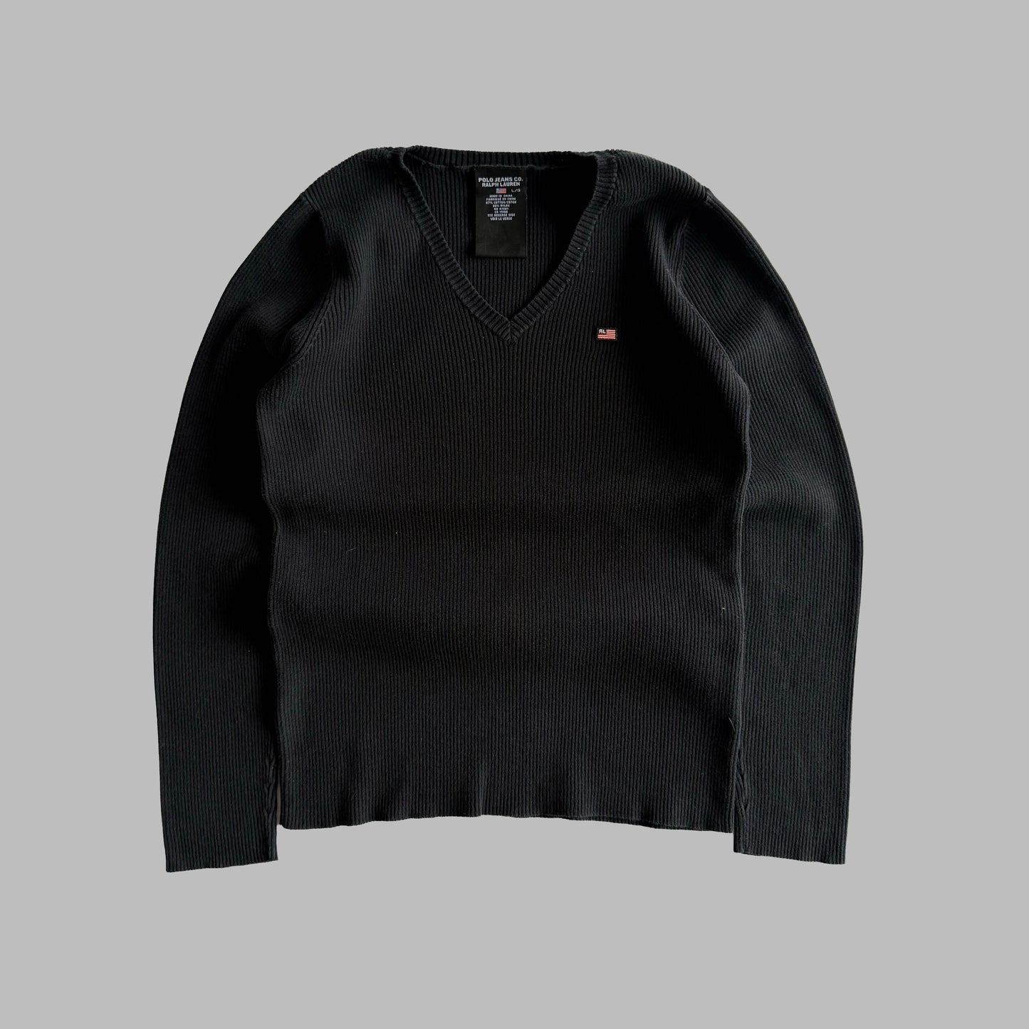 Y2K Polo Ralph Lauren Ribbed Knit - L