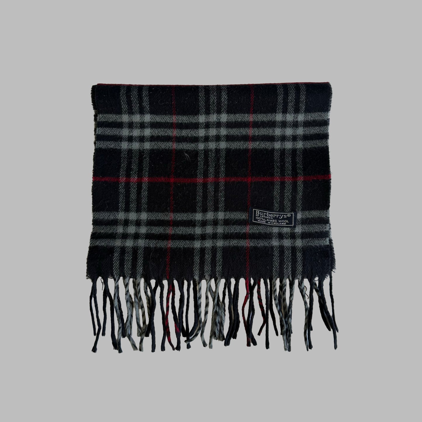 90s Burberry Lambswool Check Scarf