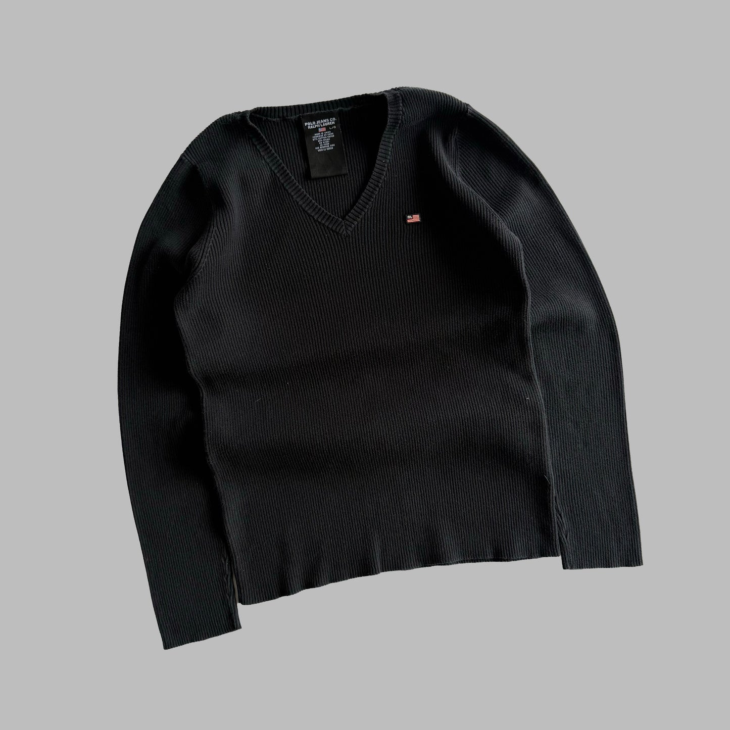 Y2K Polo Ralph Lauren Ribbed Knit - L