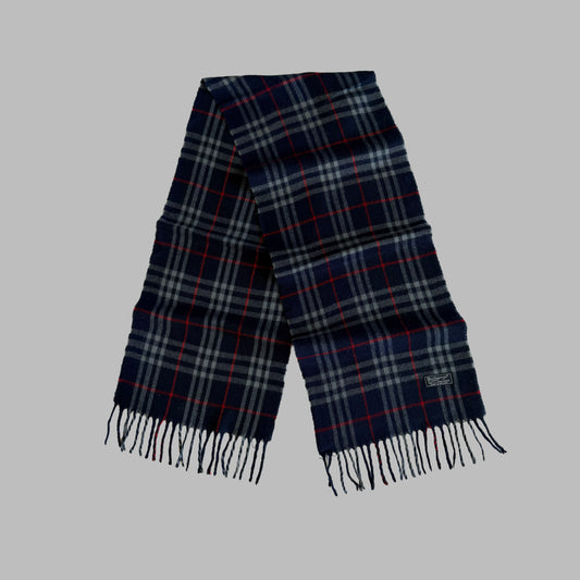 90s Burberry Lambswool Check Scarf
