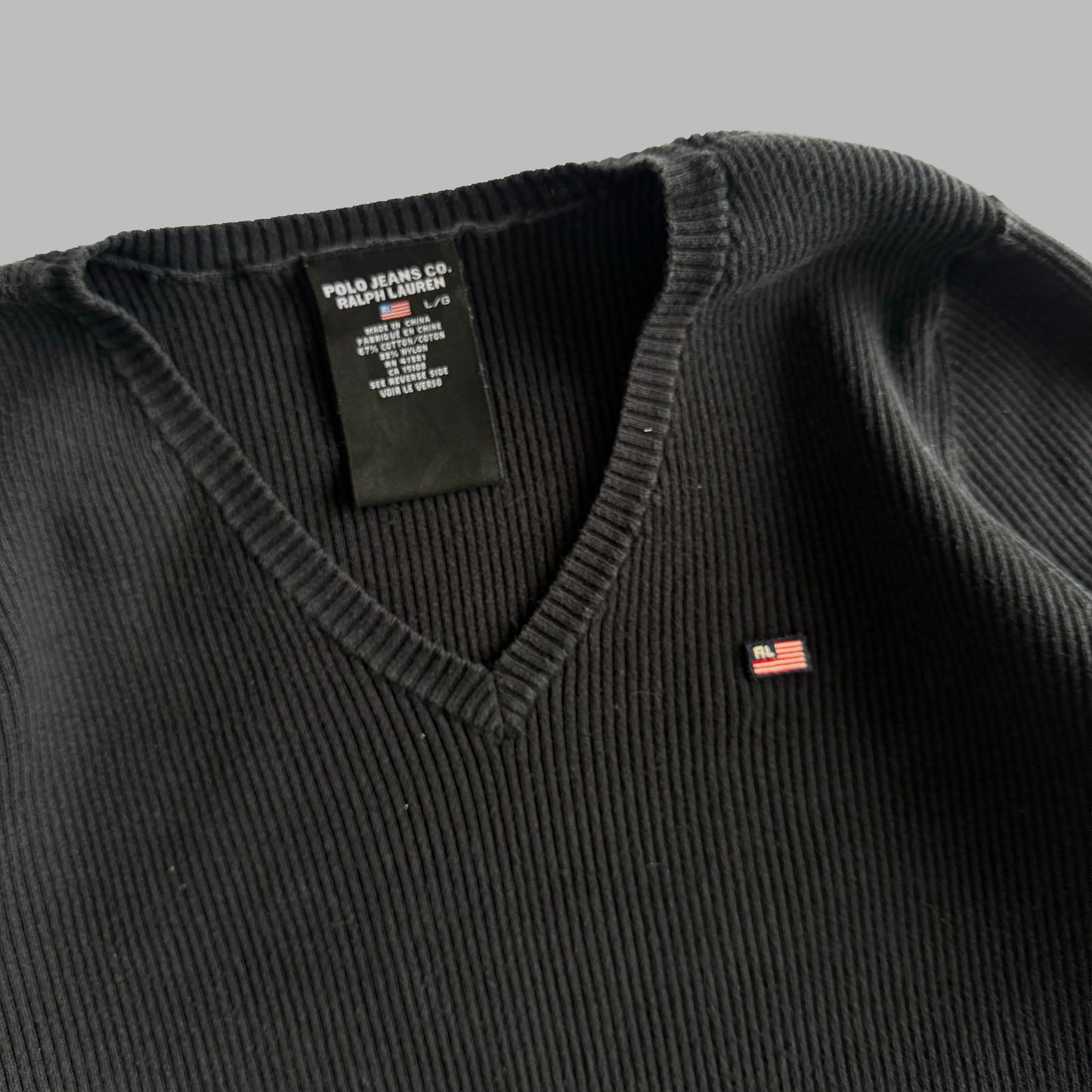 Y2K Polo Ralph Lauren Ribbed Knit - L