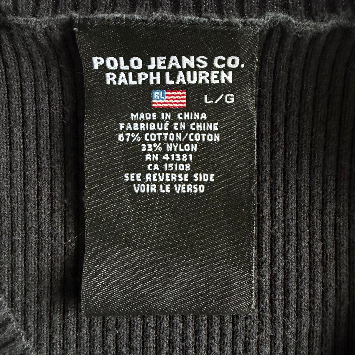 Y2K Polo Ralph Lauren Ribbed Knit - L