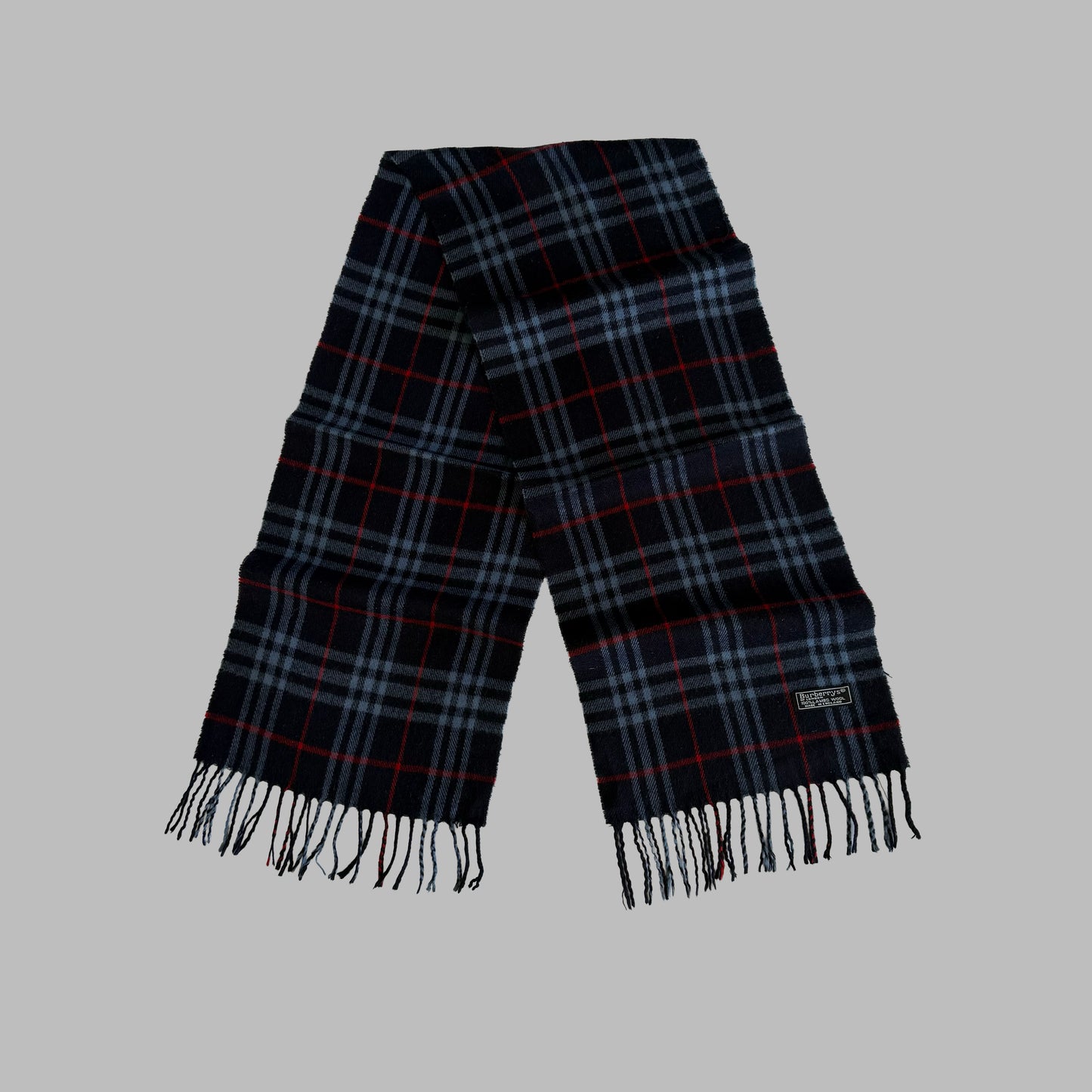 90s Burberry Lambswool Check Scarf
