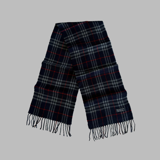 90s Burberry Lambswool Check Scarf