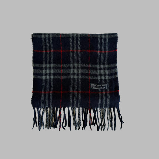 90s Burberry Lambswool Check Scarf