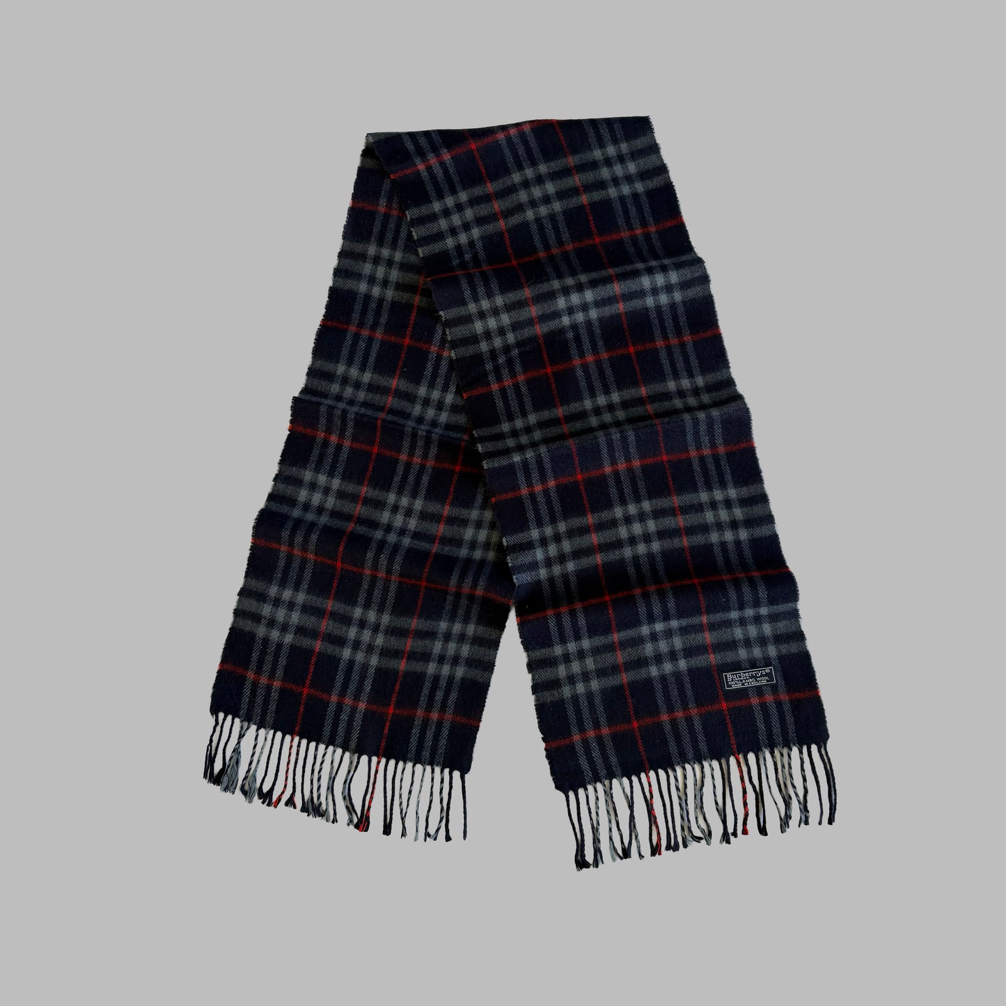 90s Burberry Lambswool Check Scarf