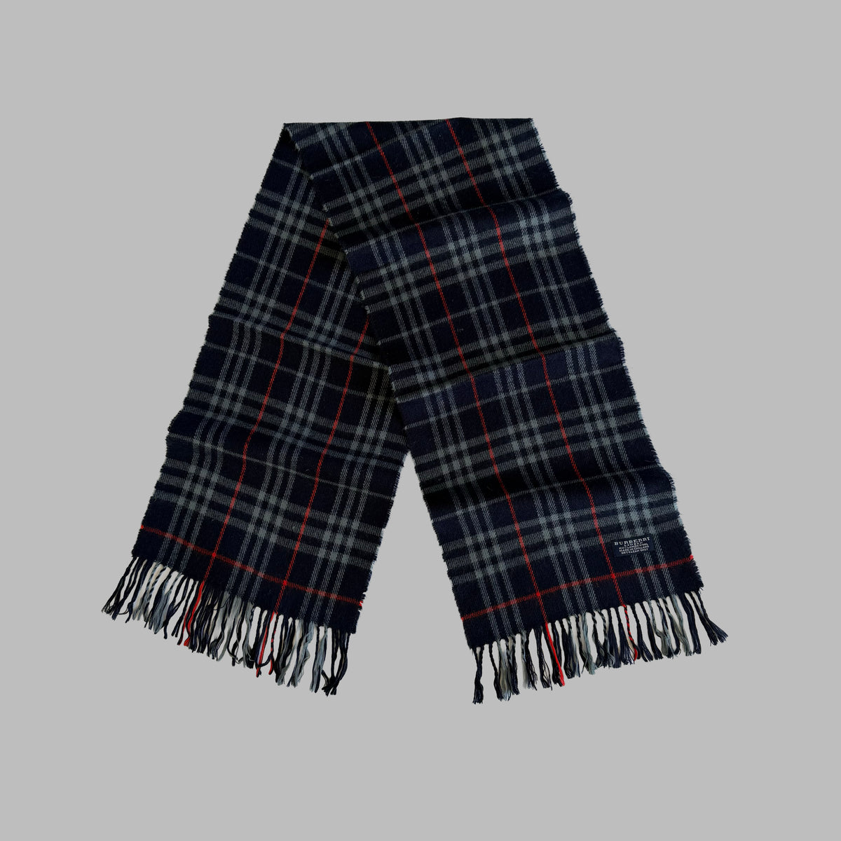 90s Burberry Lambswool Nova Check Scarf