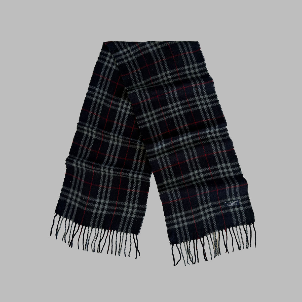 90s Burberry Lambswool Nova Check Scarf