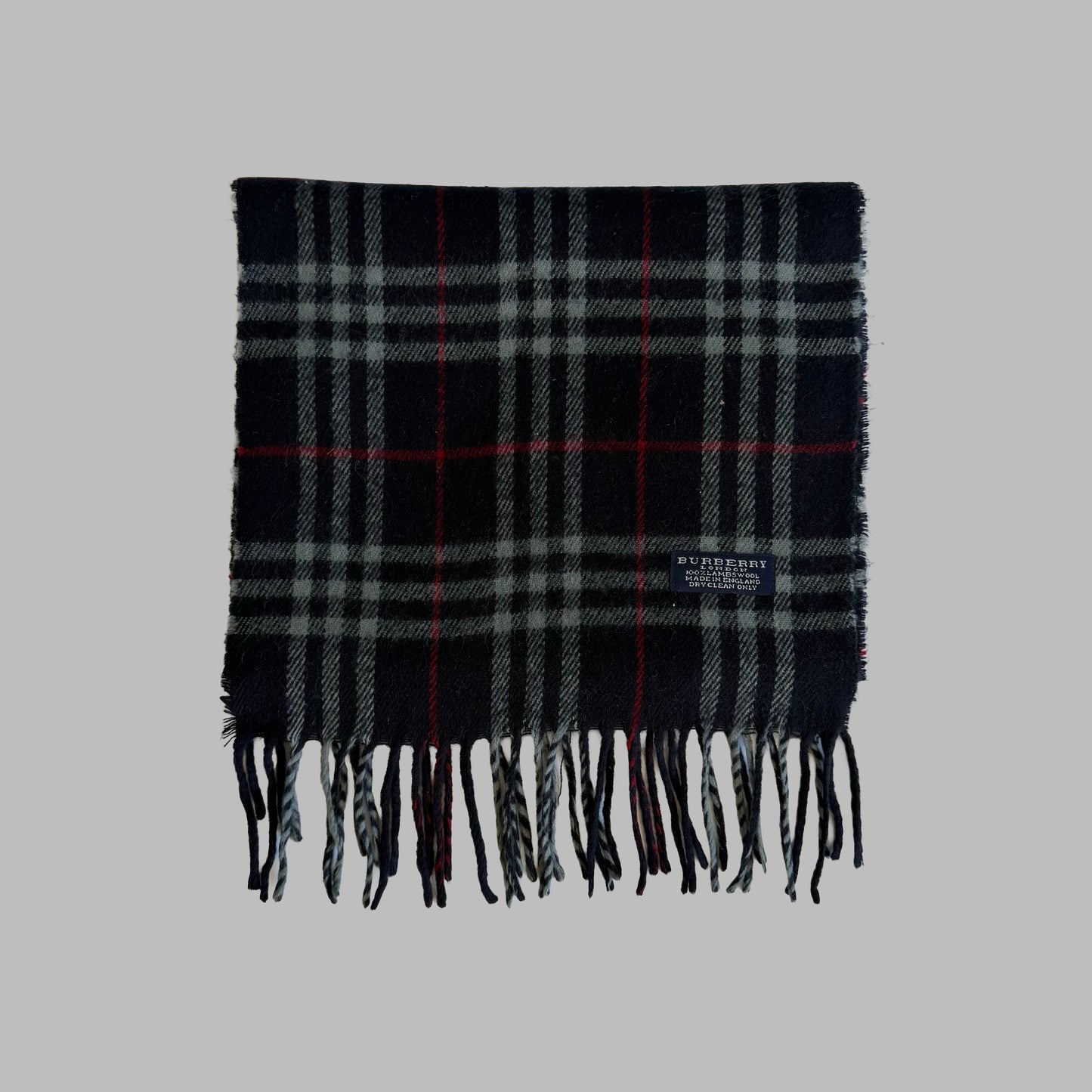 90s Burberry Lambswool Nova Check Scarf