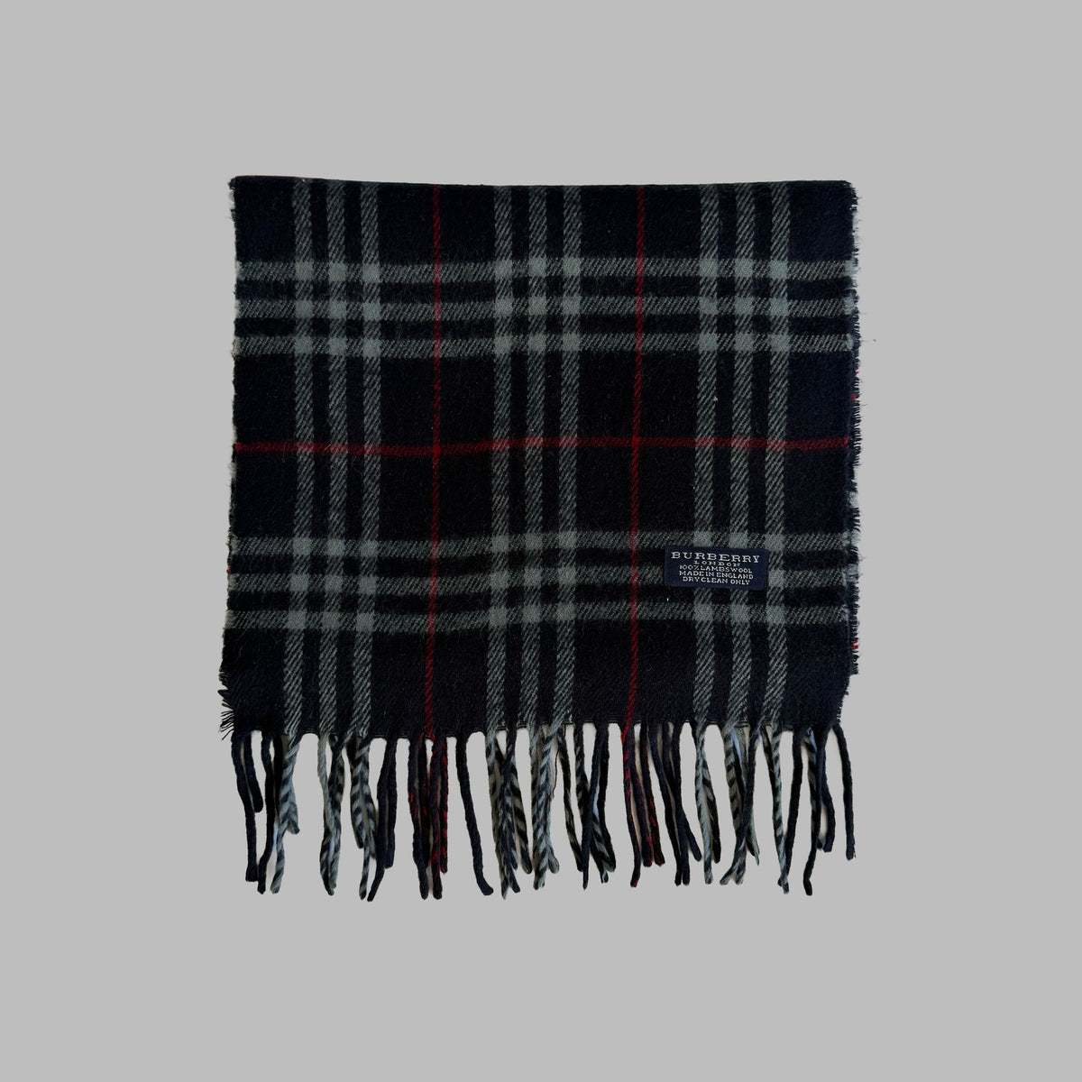 90s Burberry Lambswool Nova Check Scarf