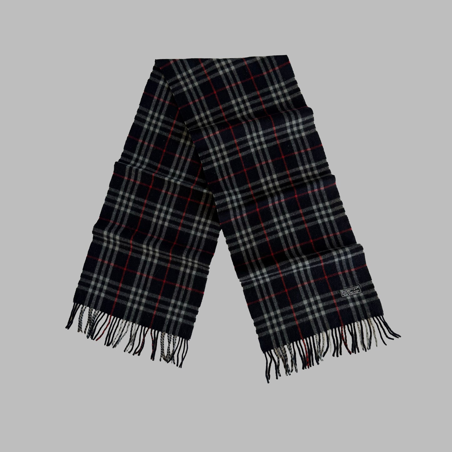 90s Burberry Lambswool Check Scarf