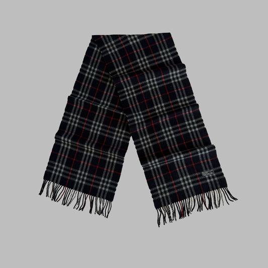 90s Burberry Lambswool Check Scarf