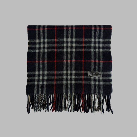 90s Burberry Lambswool Check Scarf