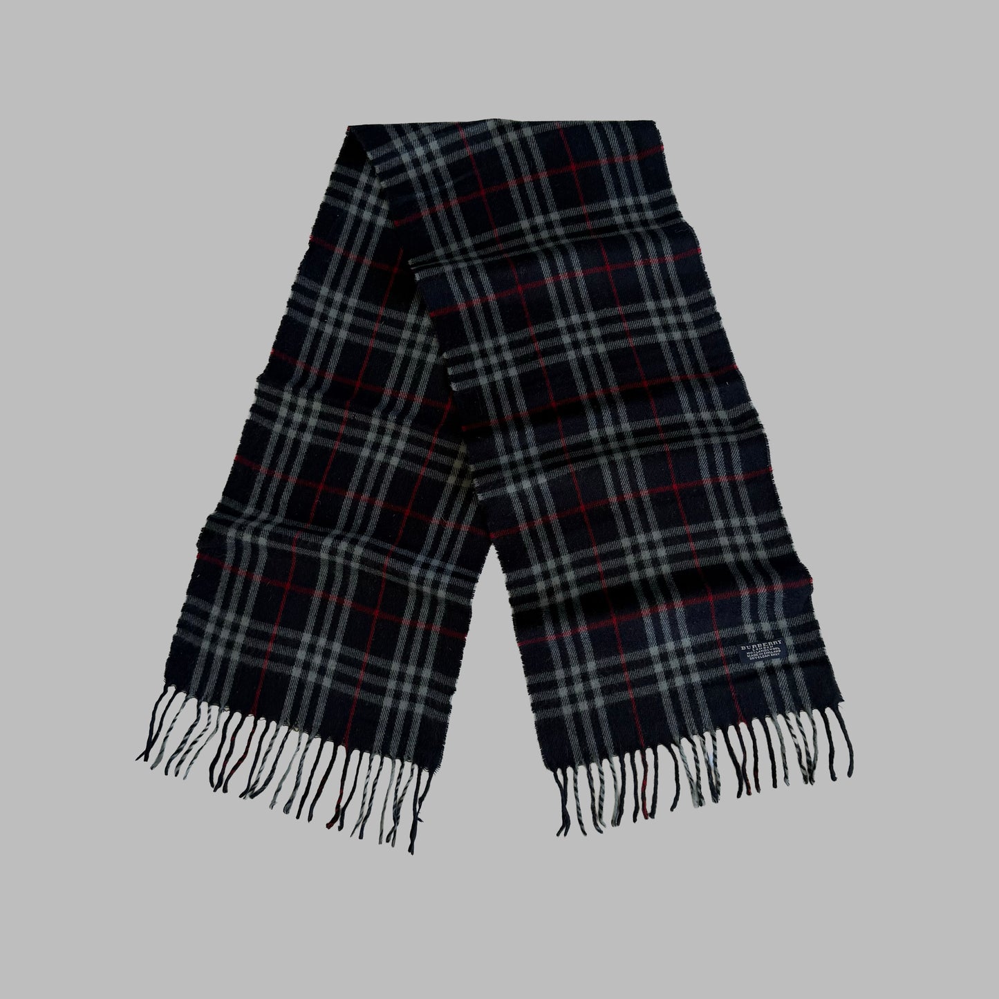 90s Burberry Lambswool Nova Check Scarf