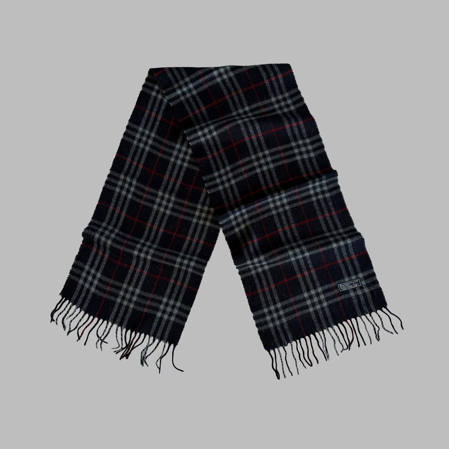 90s Burberry Lambswool Nova Check Scarf
