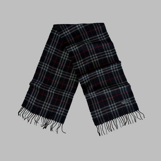 90s Burberry Lambswool Nova Check Scarf