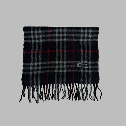 90s Burberry Lambswool Nova Check Scarf
