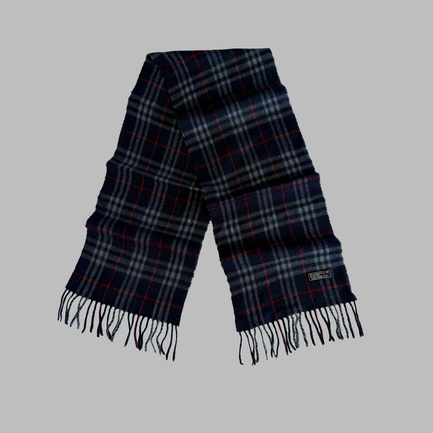 90s Burberry Lambswool Check Scarf