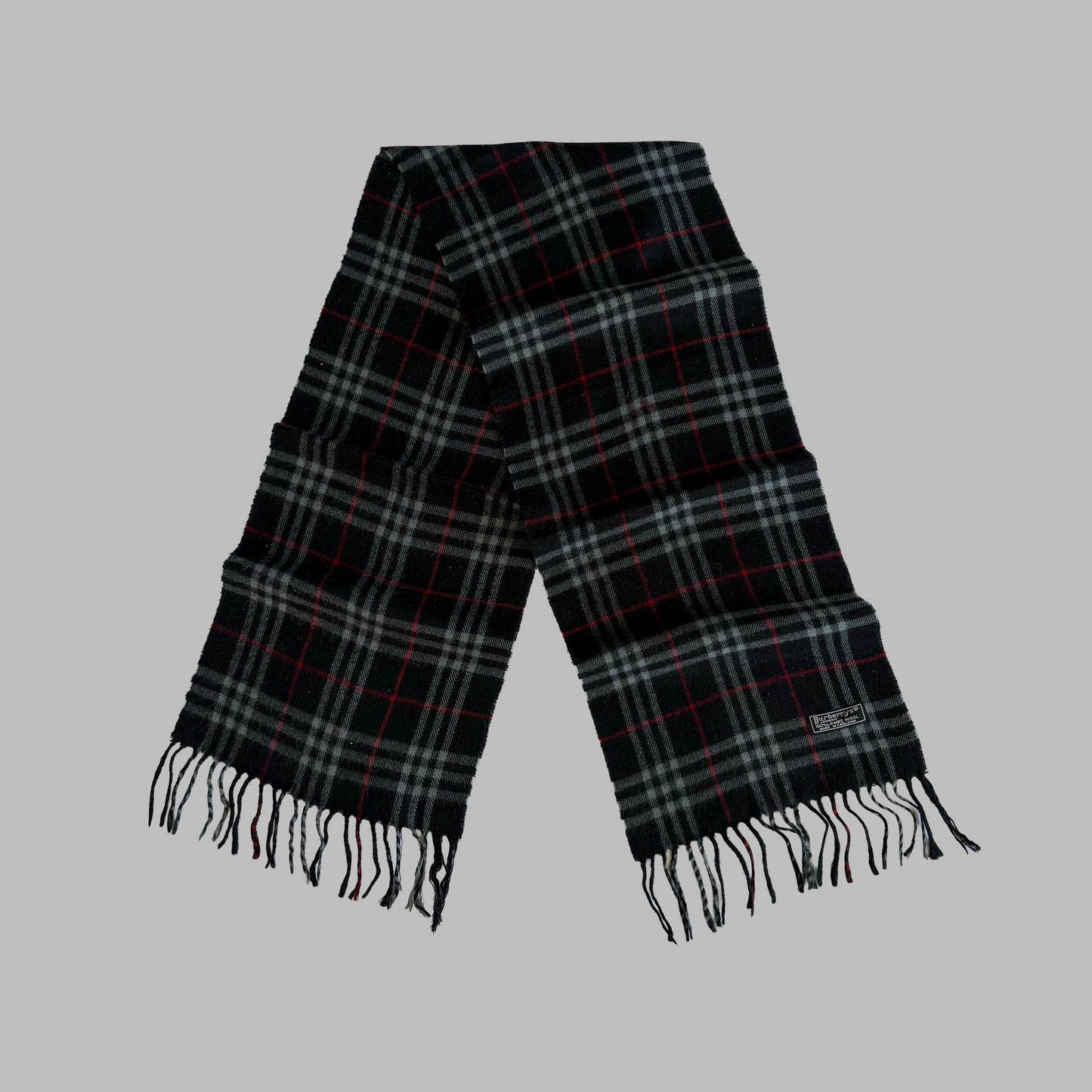 90s Burberry Lambswool Check Scarf