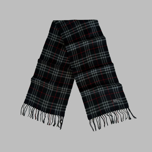 90s Burberry Lambswool Check Scarf