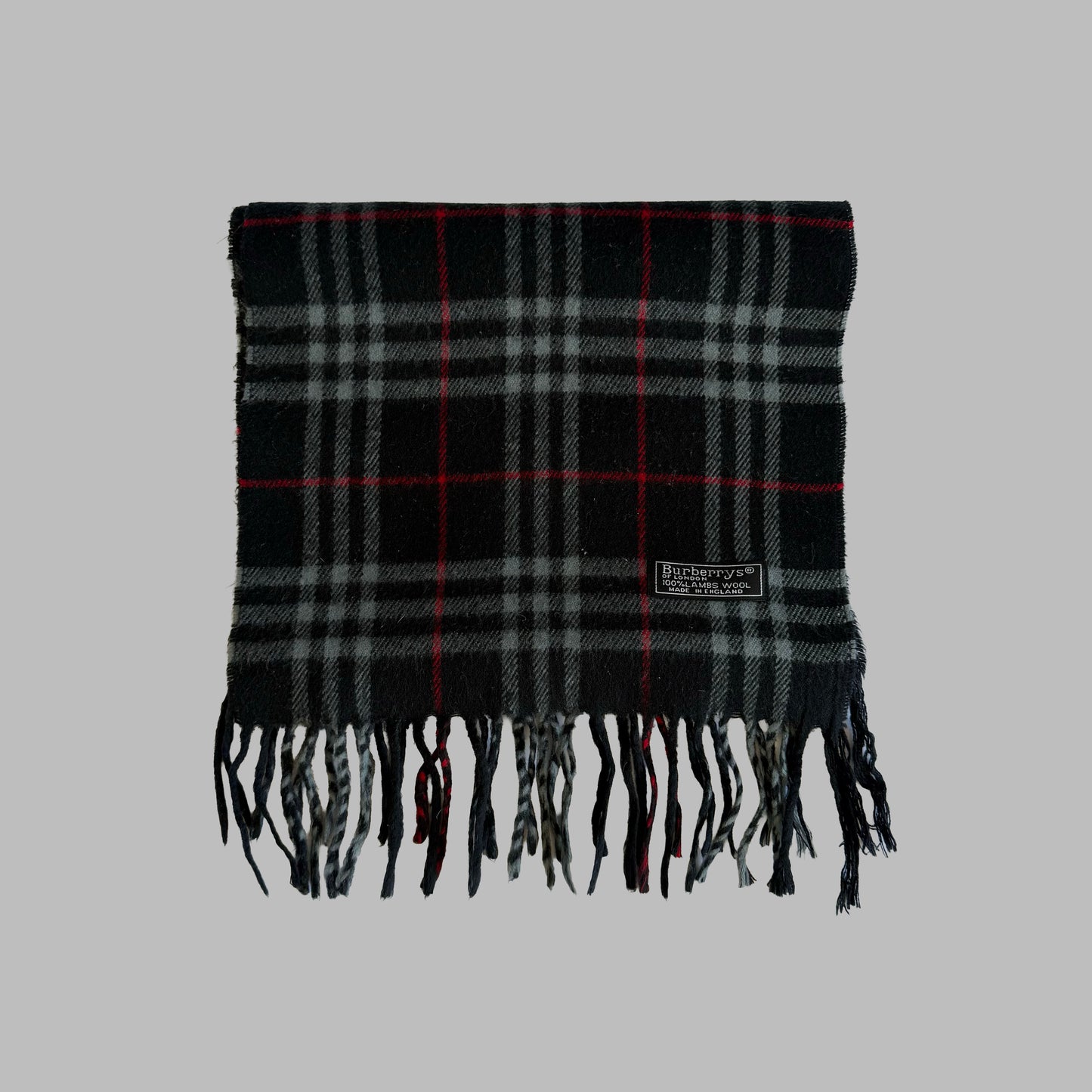 90s Burberry Lambswool Check Scarf