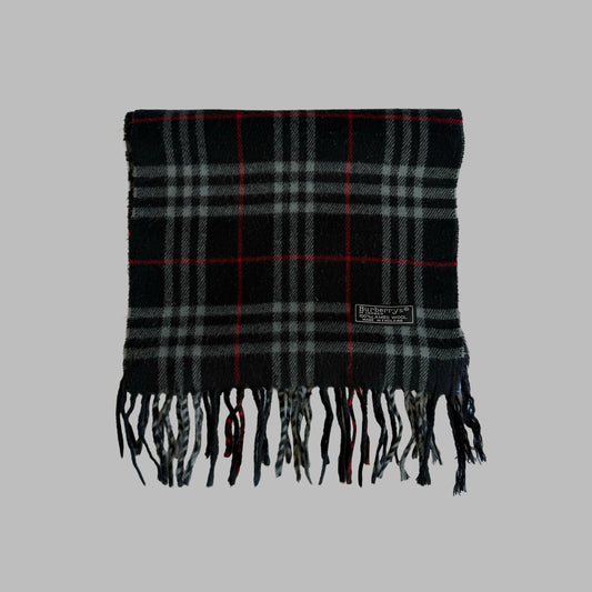 90s Burberry Lambswool Check Scarf