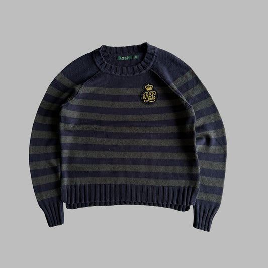 Y2K Polo Ralph Lauren Striped Heavy Knit - S