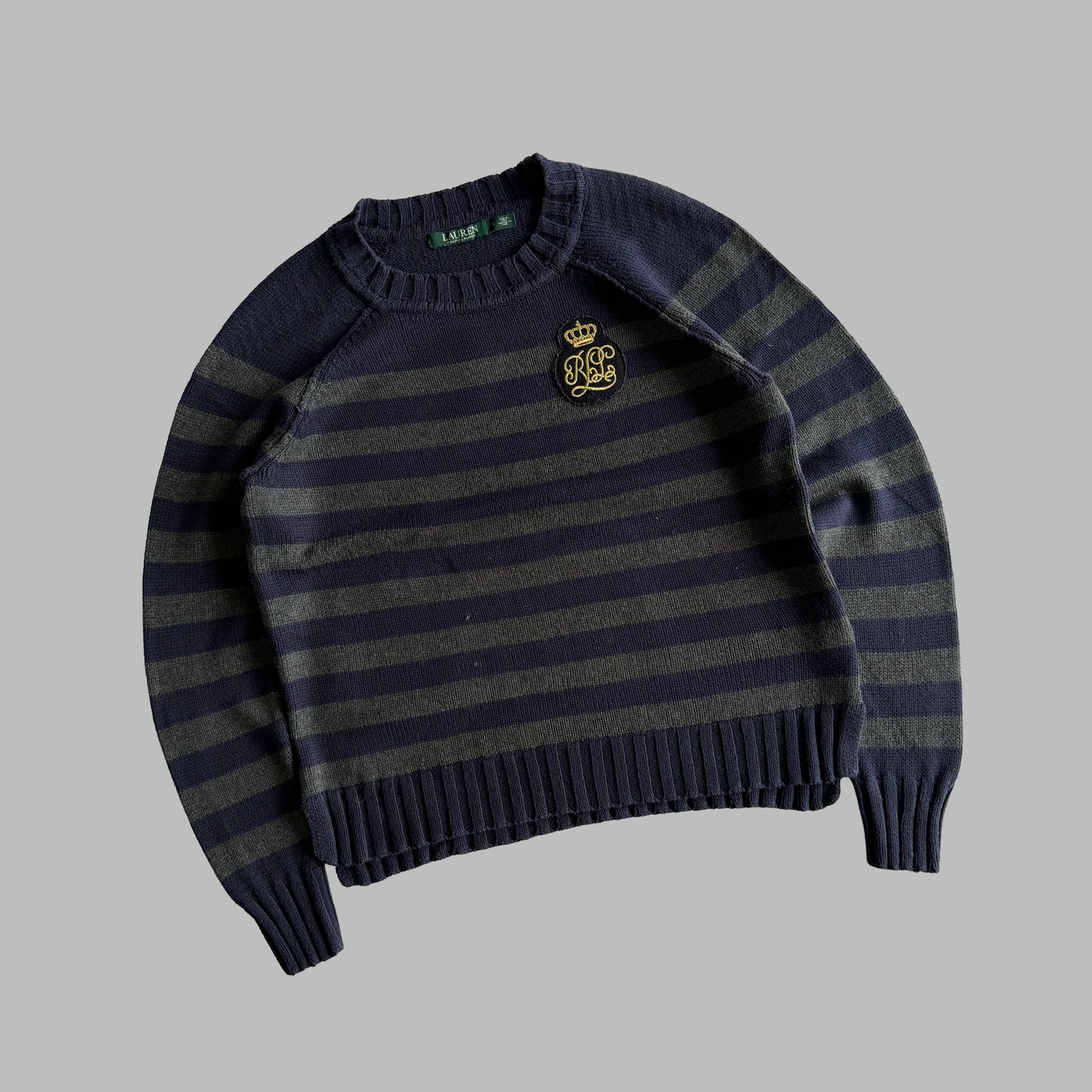 Y2K Polo Ralph Lauren Striped Heavy Knit - S
