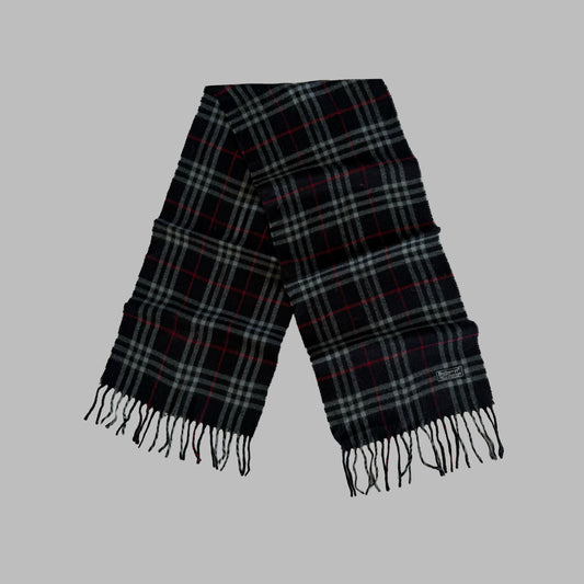 90s Burberry Lambswool Check Scarf