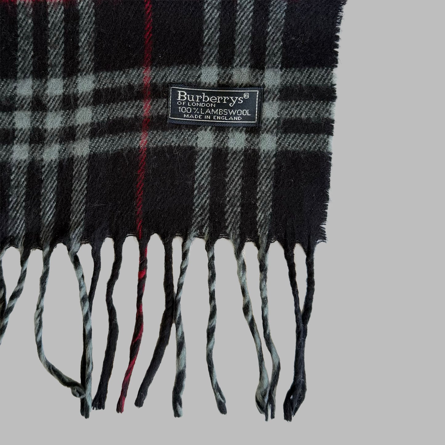 90s Burberry Lambswool Check Scarf