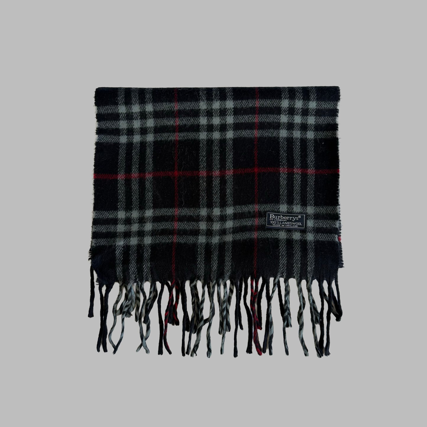 90s Burberry Lambswool Check Scarf