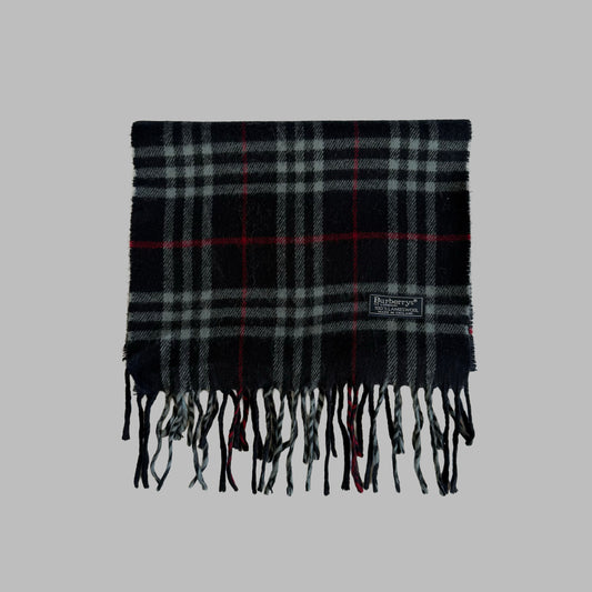 90s Burberry Lambswool Check Scarf
