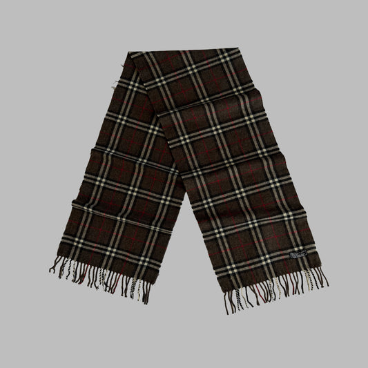 90s Burberry Lambswool Check Scarf