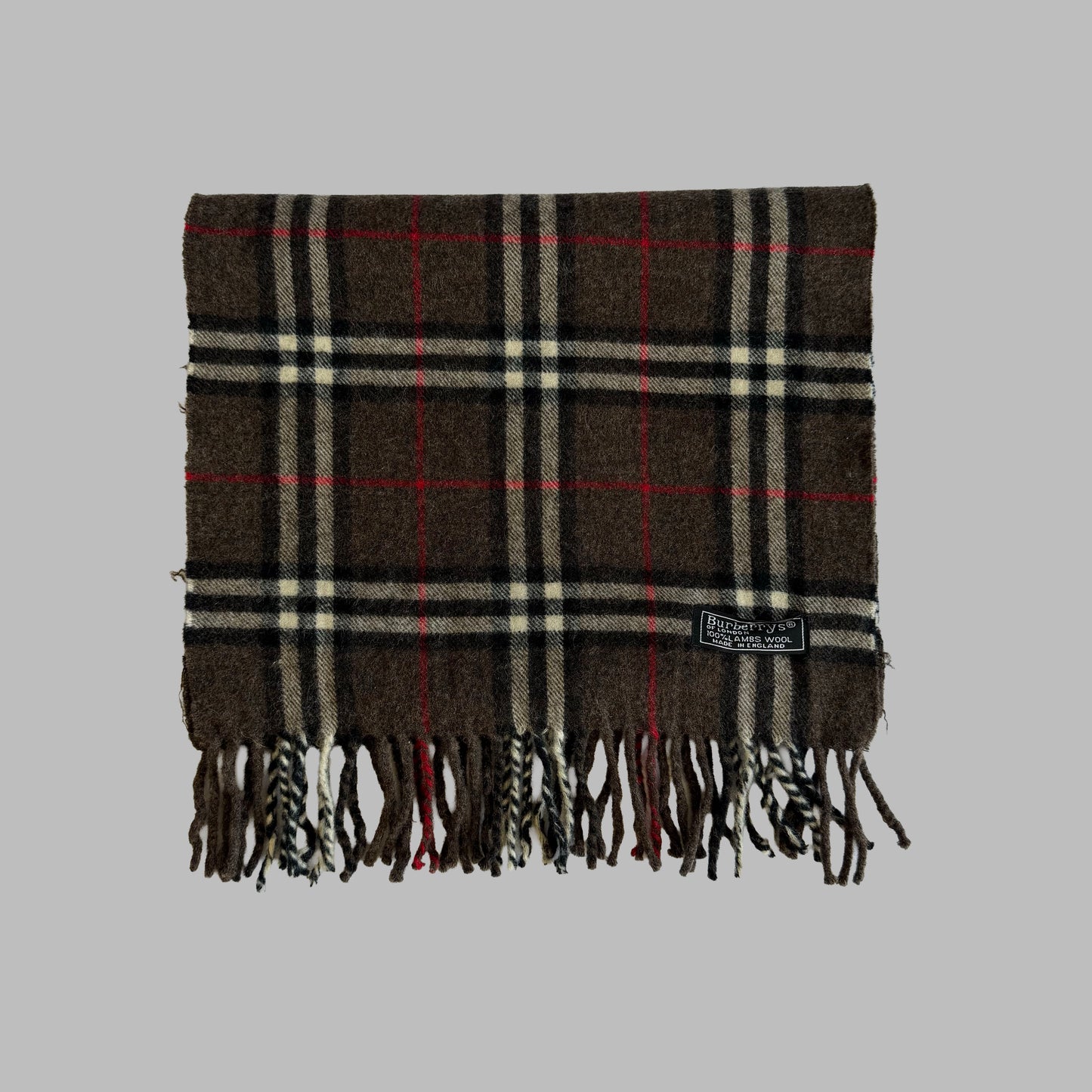 90s Burberry Lambswool Check Scarf