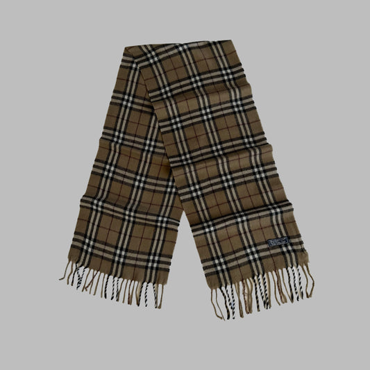 90s Burberry Lambswool Check Scarf
