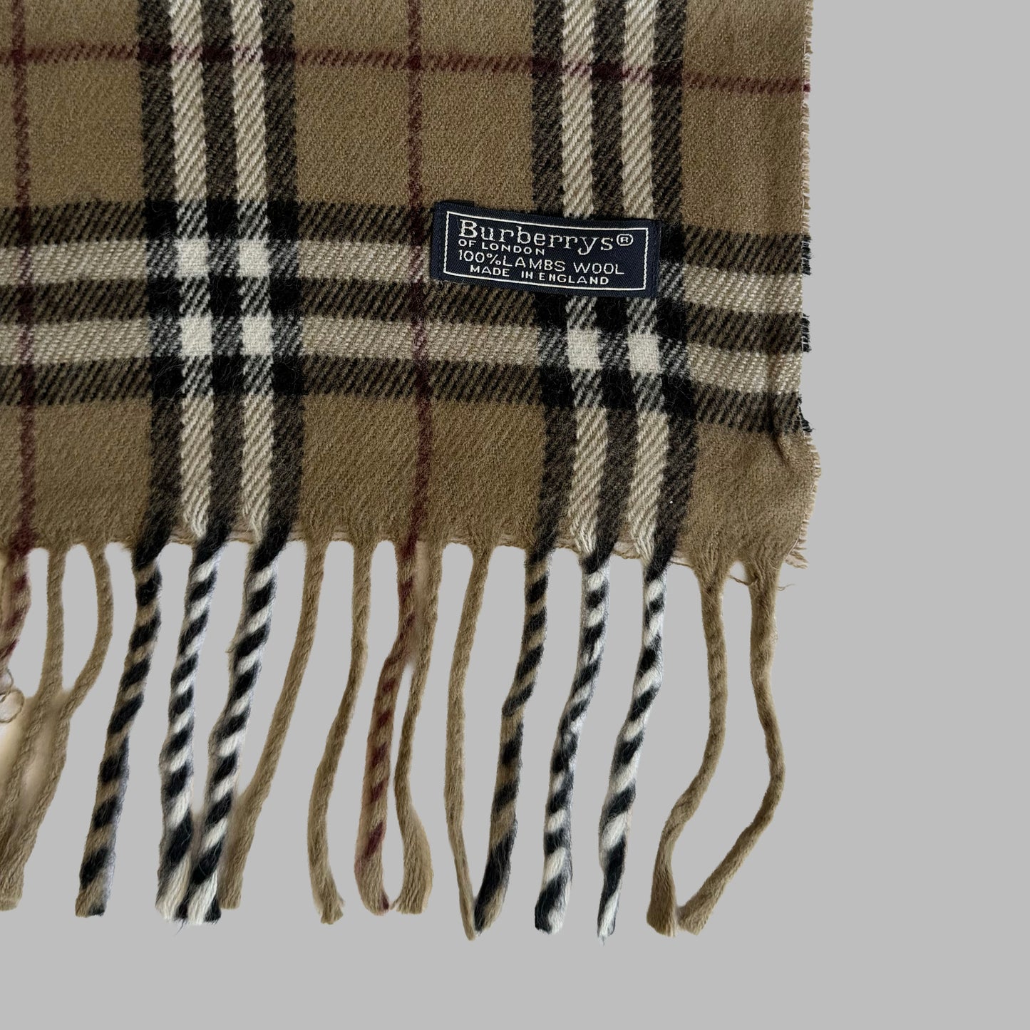 90s Burberry Lambswool Check Scarf