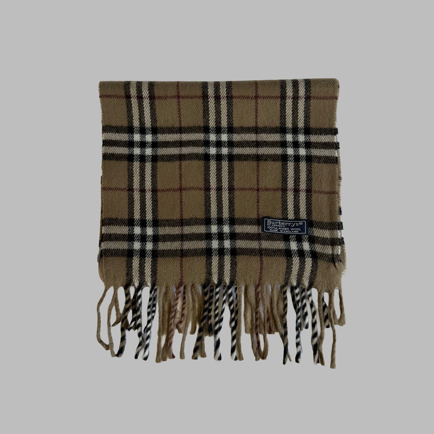90s Burberry Lambswool Check Scarf