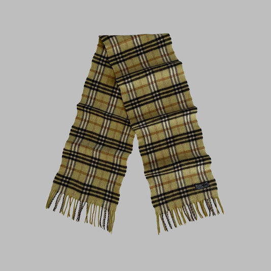 90s Burberry Lambswool Check Scarf