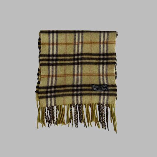 90s Burberry Lambswool Check Scarf