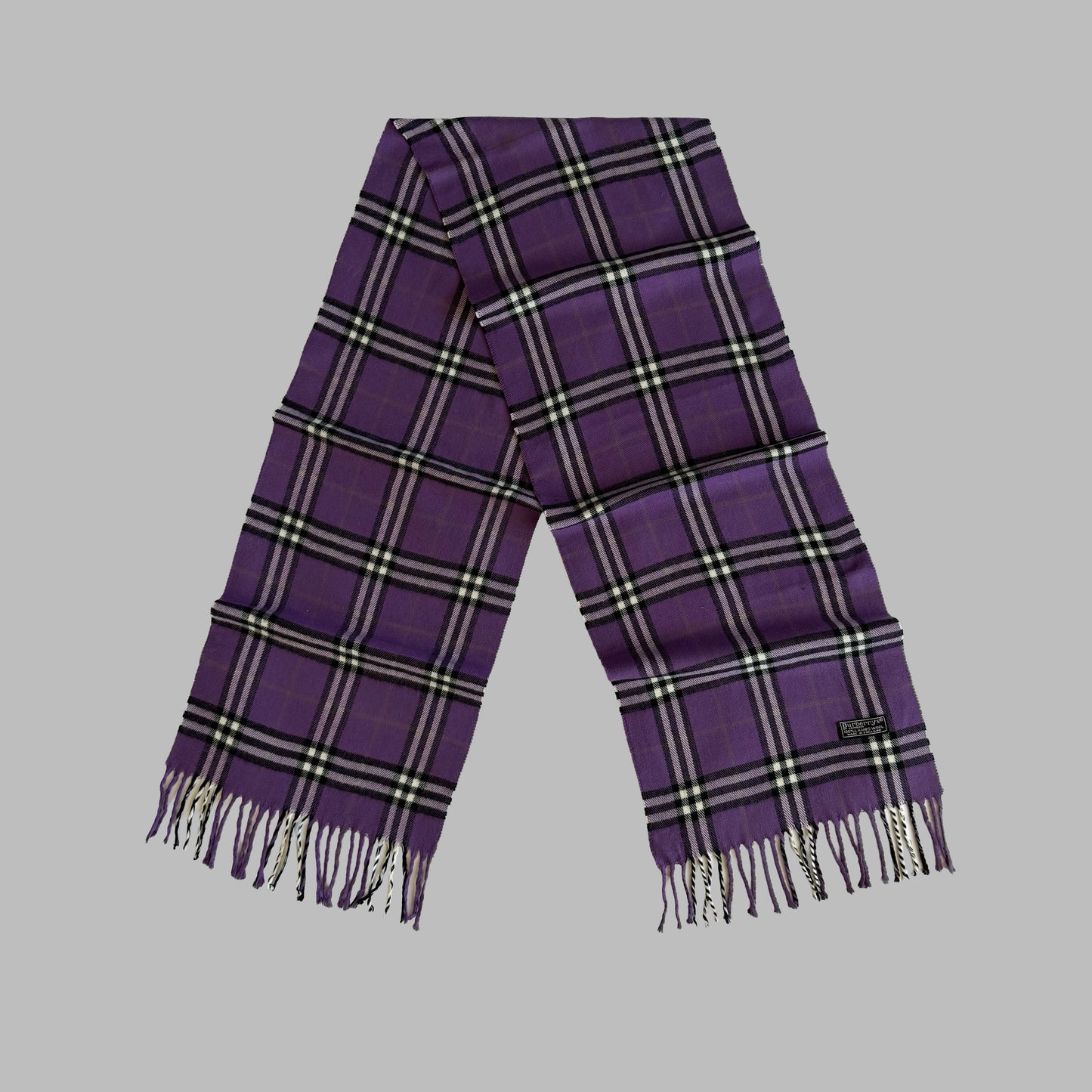 90s Burberry Lambswool Check Scarf