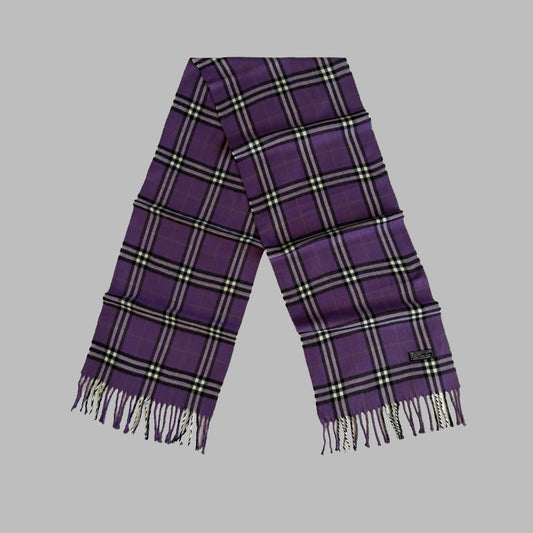 90s Burberry Lambswool Check Scarf