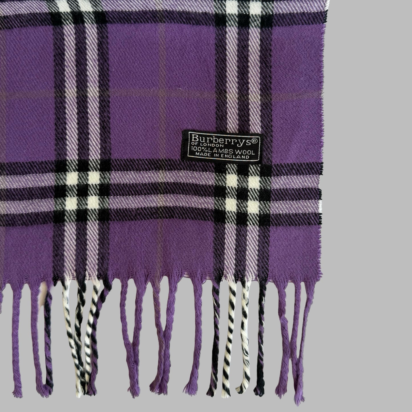 90s Burberry Lambswool Check Scarf