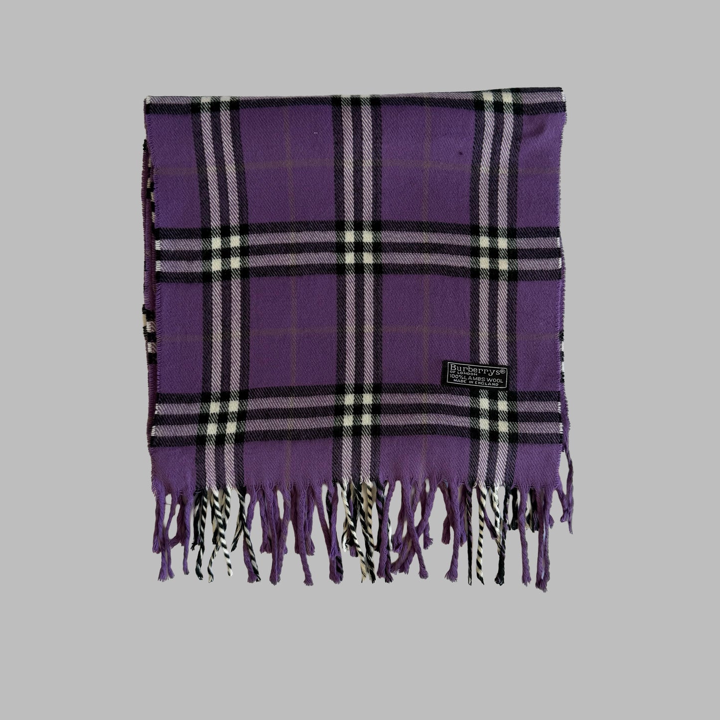90s Burberry Lambswool Check Scarf