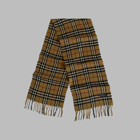 90s Burberry Lambswool Nova Check Scarf