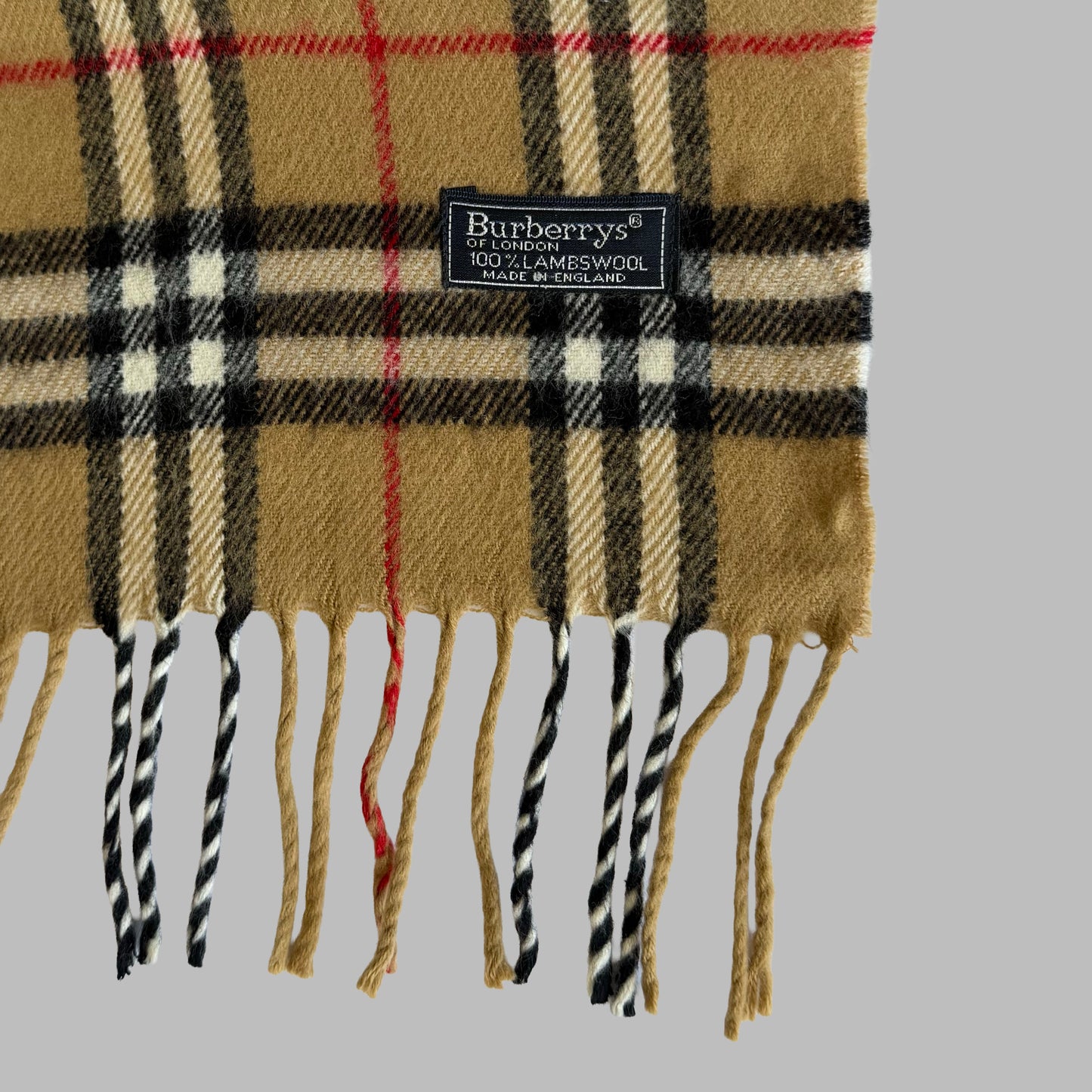 90s Burberry Lambswool Nova Check Scarf