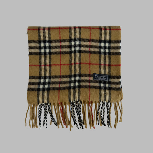90s Burberry Lambswool Nova Check Scarf
