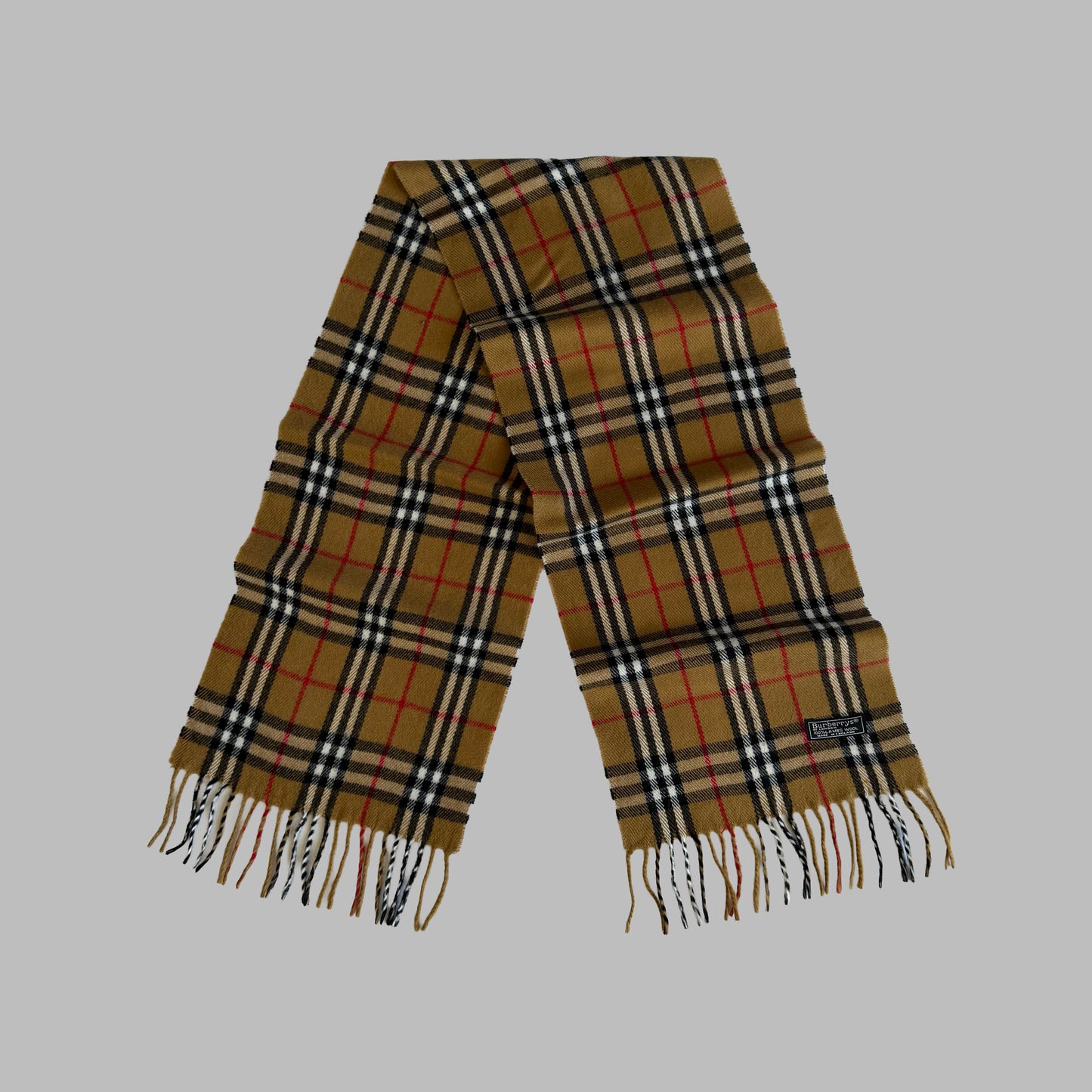 90s Burberry Lambswool Nova Check Scarf