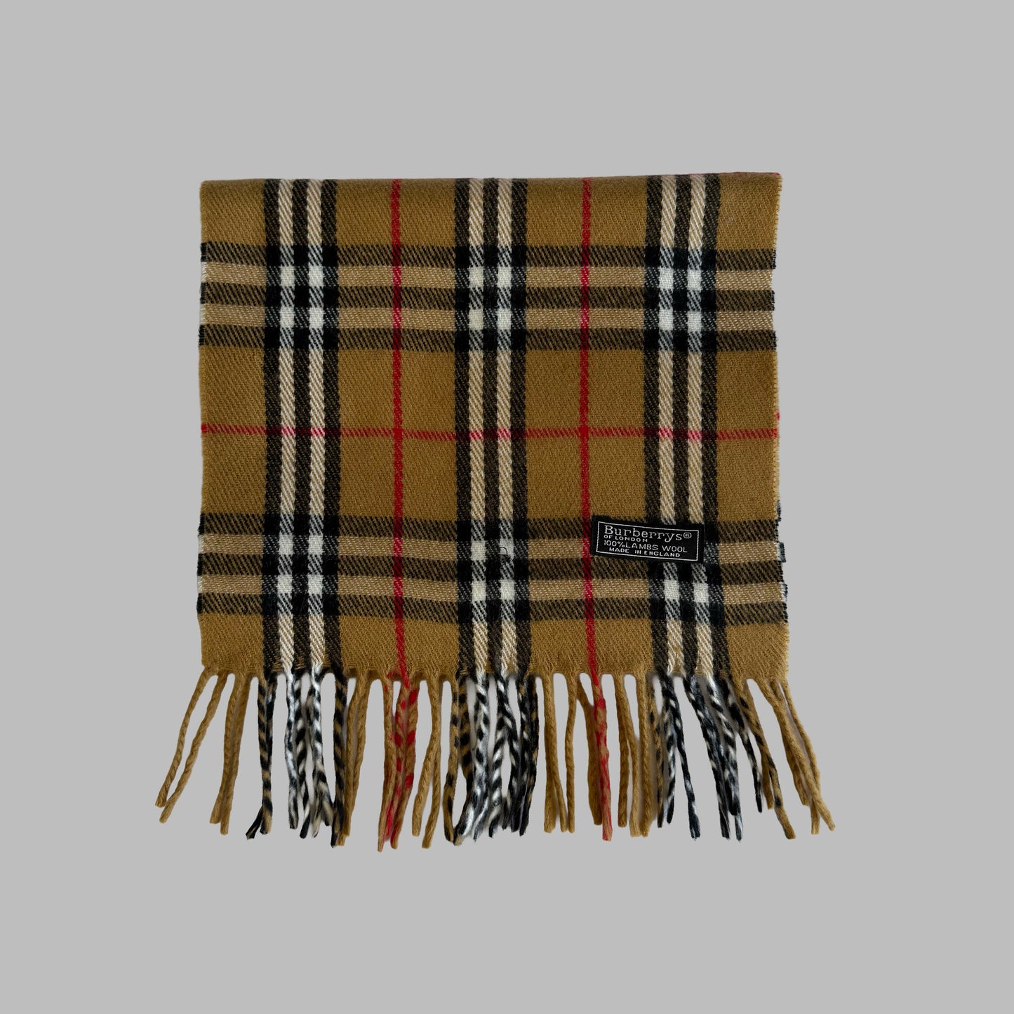 90s Burberry Lambswool Nova Check Scarf